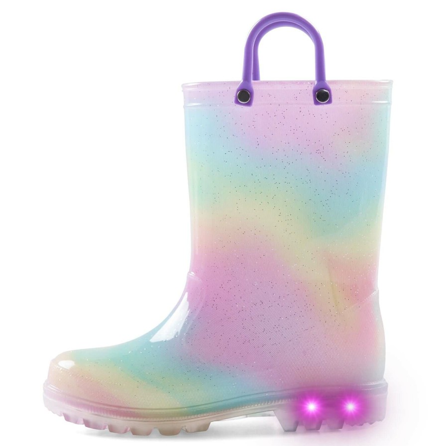 Kids my soft | Rainbow Style Aurora Gradient Luminous Rain Boots