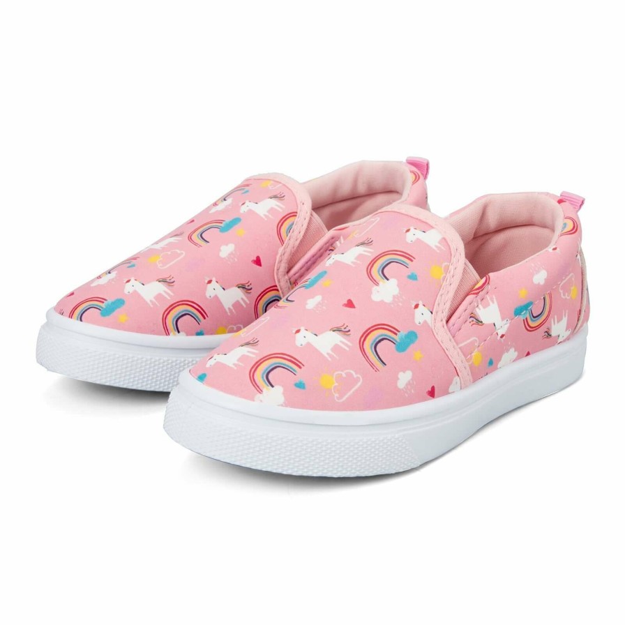 Kids my soft | Rainbow Unicorn Cotton Lined Light Pink Espadrilles