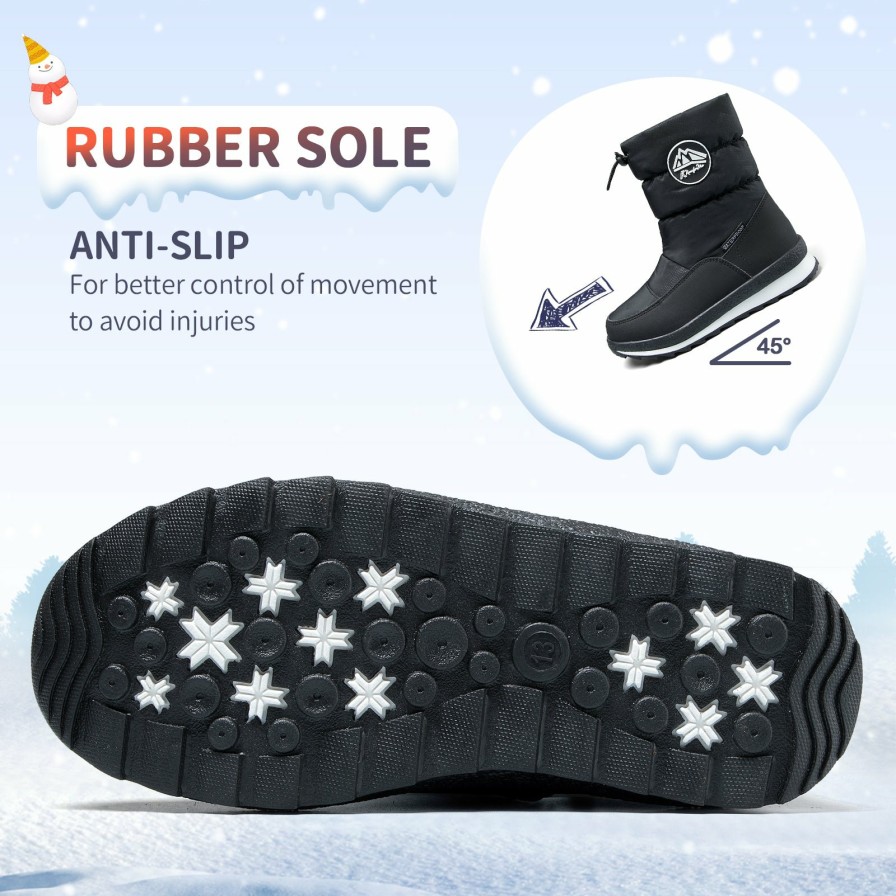 Kids my soft | Black/Blue Winter Outdoor Waterproof Snow Boots