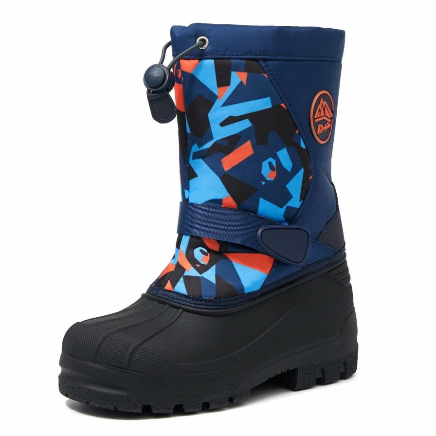 Kids my soft | Dark Blue Camouflage Warm Waterproof Snow Boots