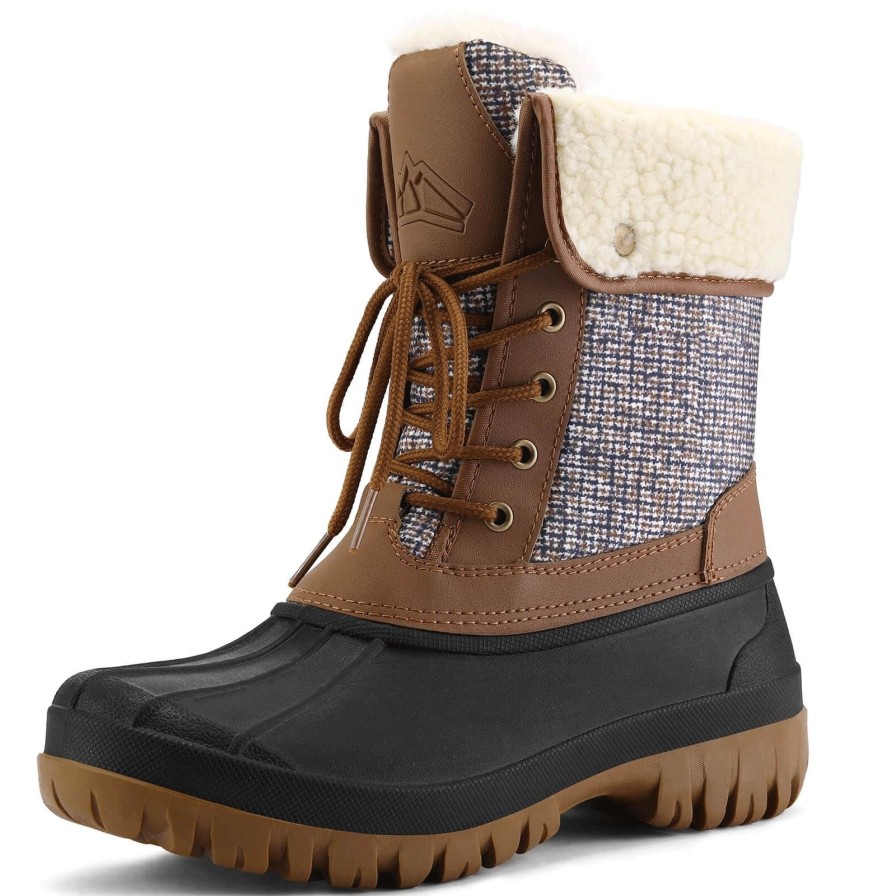 Women my soft Snow & Winter | Winter Warm Lace-Up Duck Leather Boots