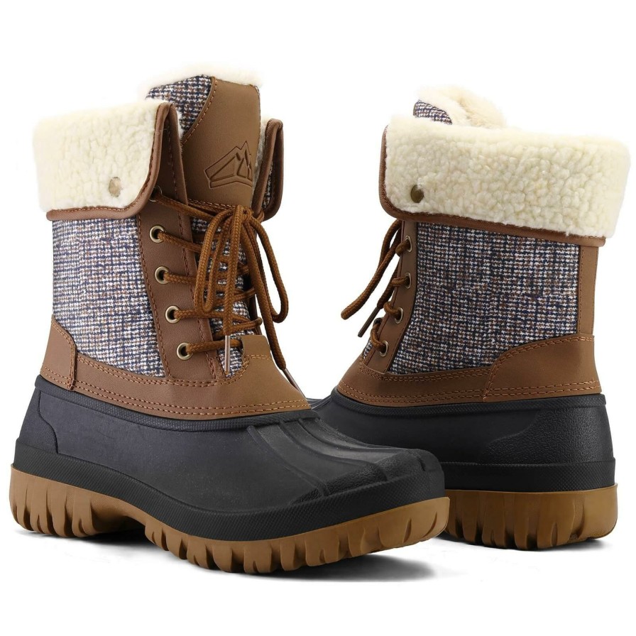 Women my soft Snow & Winter | Winter Warm Lace-Up Duck Leather Boots