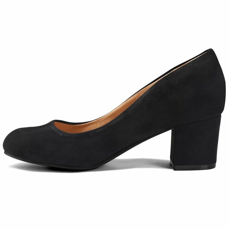 Women my soft Dress Heels | Round Toe Low Block Heel Pumps