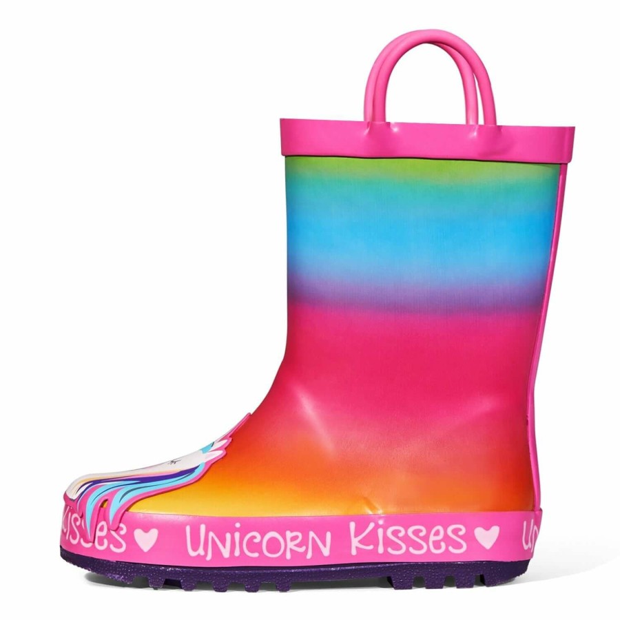 Kids my soft | Unicorn Print Waterproof Rainbow Rubber Rain Boots