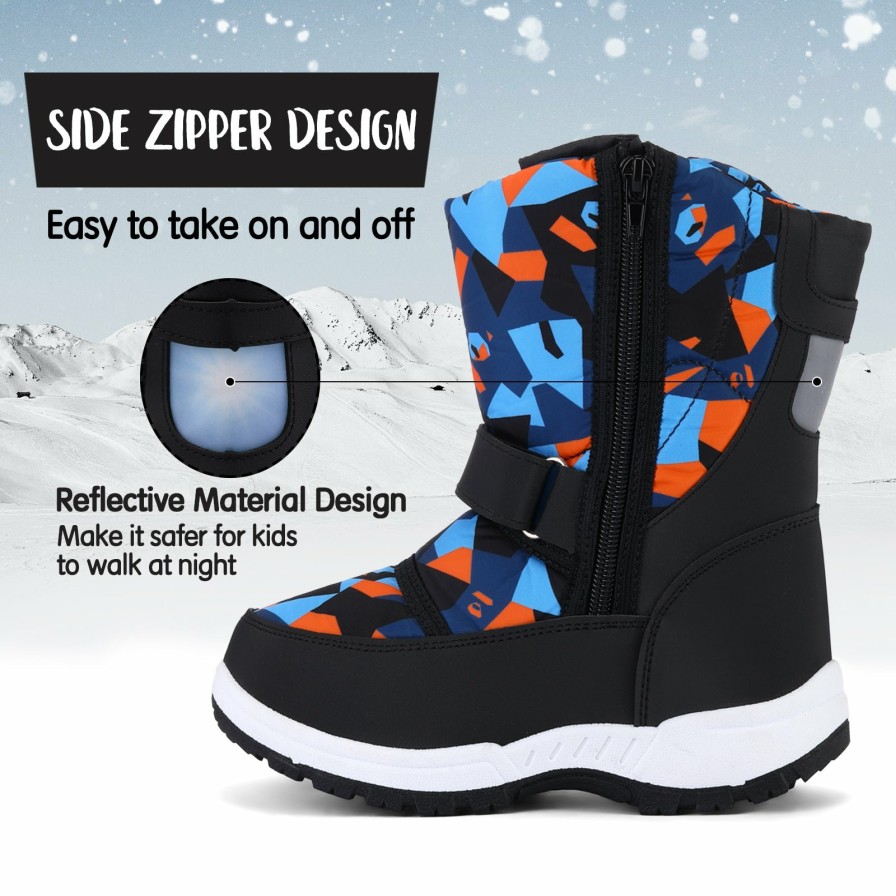 Kids my soft | Color Block Warm Waterproof Blue Snow Boots