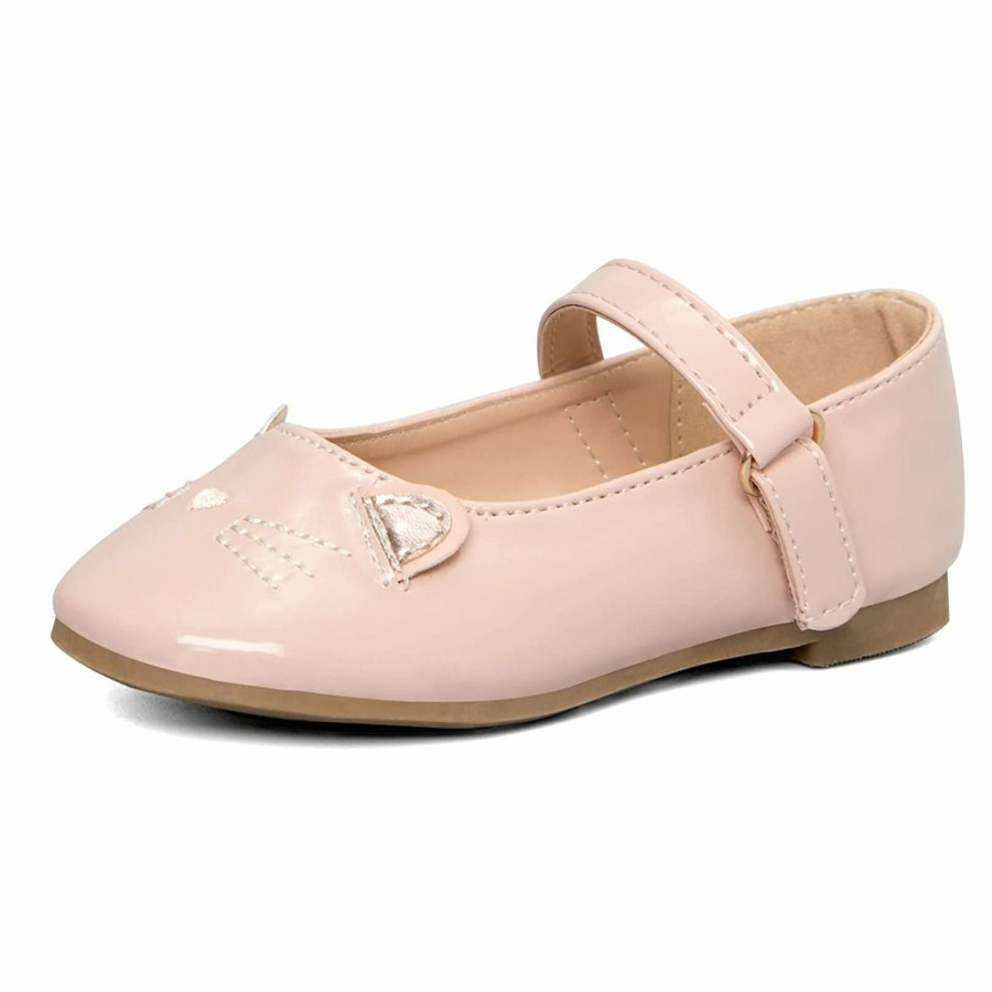 Kids my soft | Kids Dress Shoes-3D Cat Ears Nude Mary Jane Dress Shoes