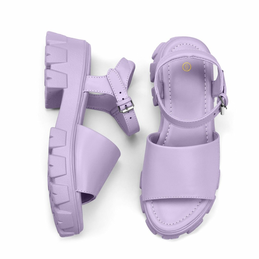 Women my soft Platform Sandals | Purple Flange Platform Sandals