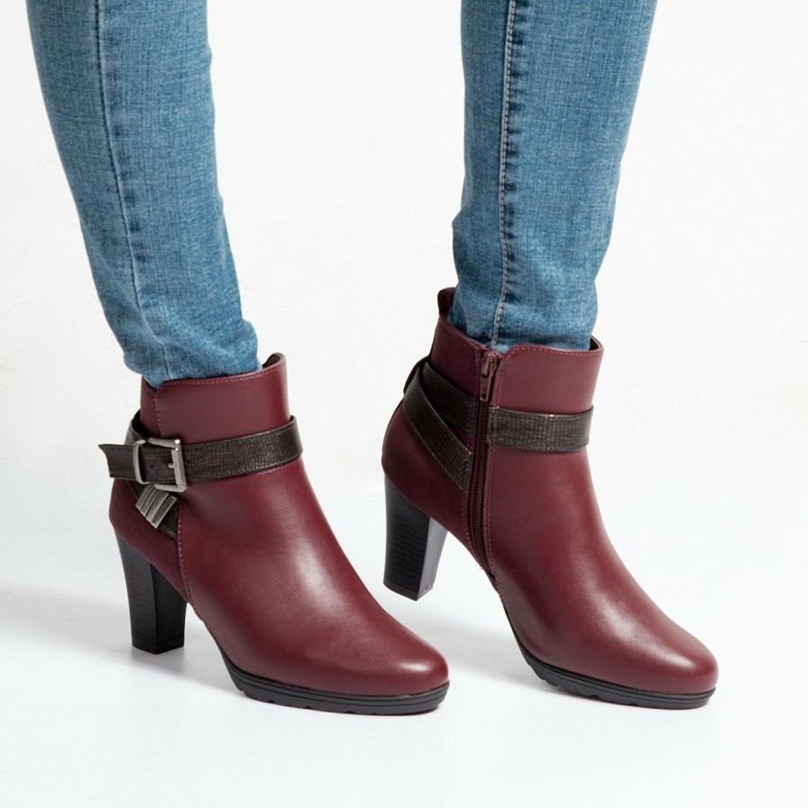 Women my soft Heeled Boots | Double Buckle Chunky Heel Ankle Boots