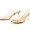 Women my soft Stiletto Heels | Transparent Square Toe Crystal Heel Sandals