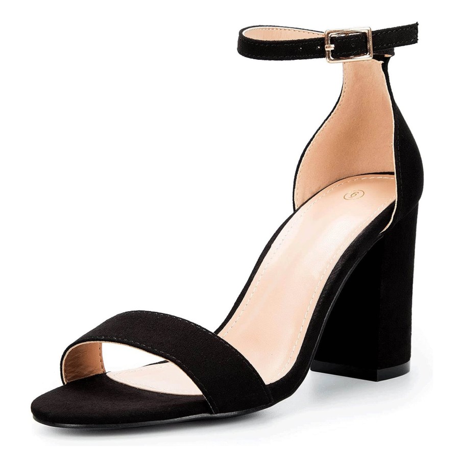 Women my soft Dress Heels | 3.5" Adjustable Ankle Strap Block Heel Sandals