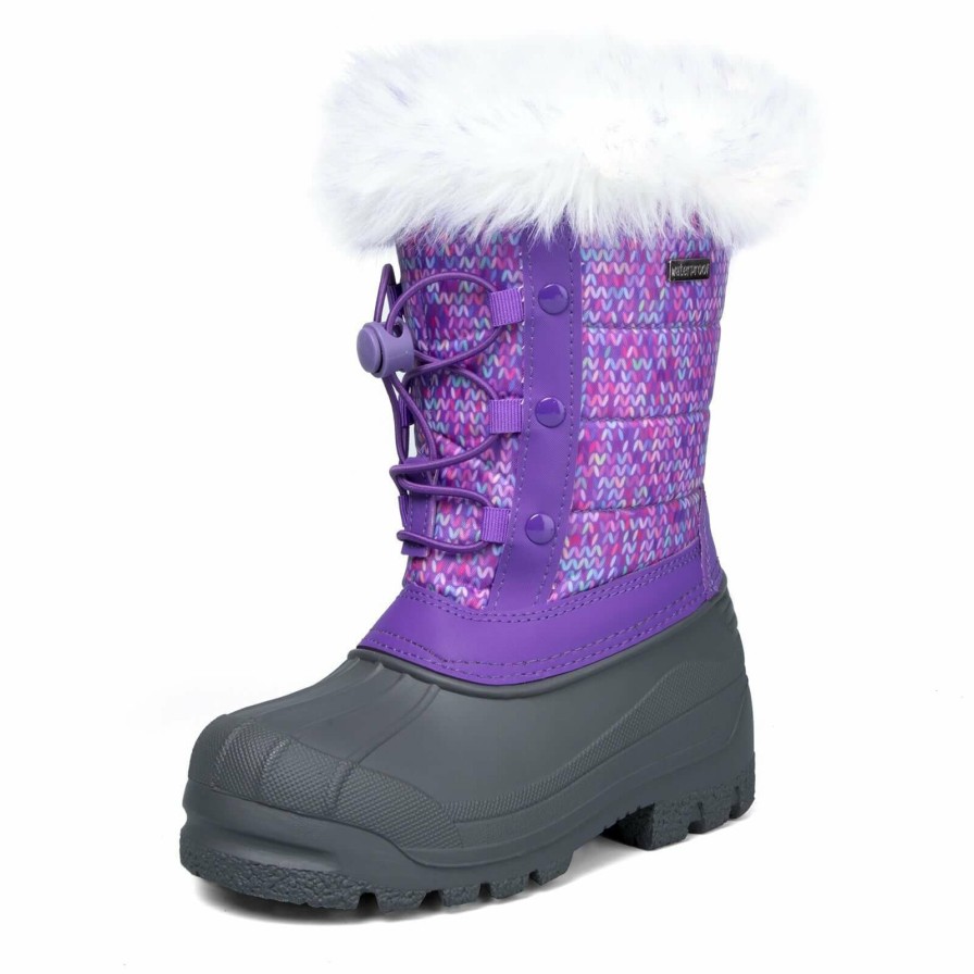 Kids my soft | Purple Fur Collar Warm Non-Slip Snow Boots