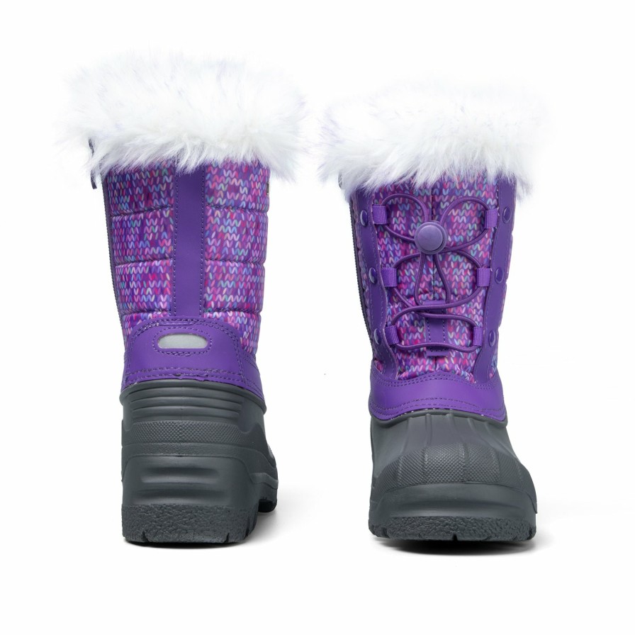 Kids my soft | Purple Fur Collar Warm Non-Slip Snow Boots