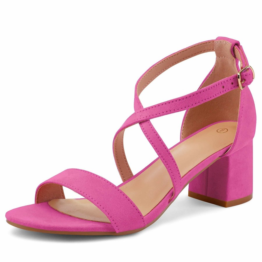 Women my soft Dress Heels | Bright Color Simple Fashion Square Heel Sandals