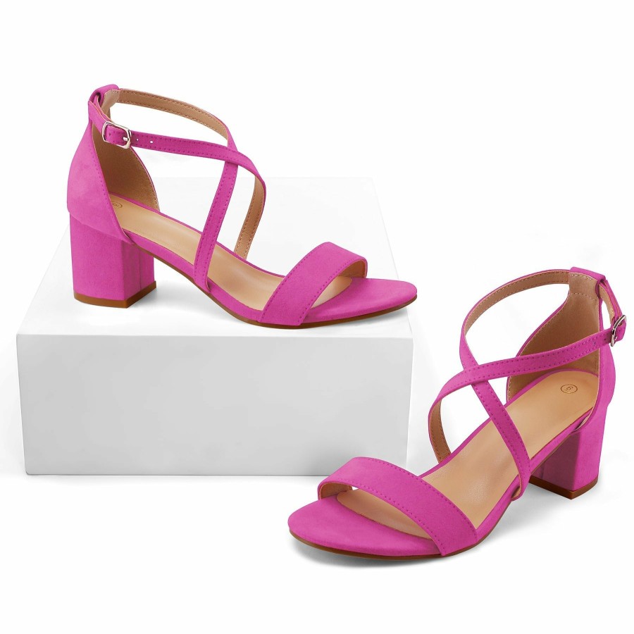 Women my soft Dress Heels | Bright Color Simple Fashion Square Heel Sandals