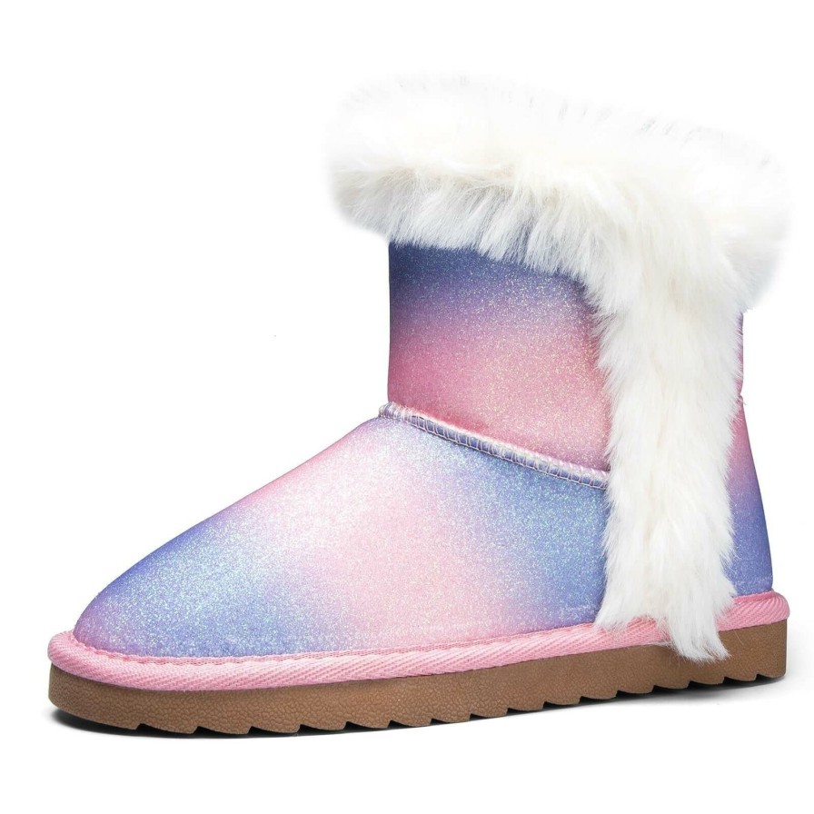 Kids my soft | Powder Blue Gradient Glitter Warm Snow Boots