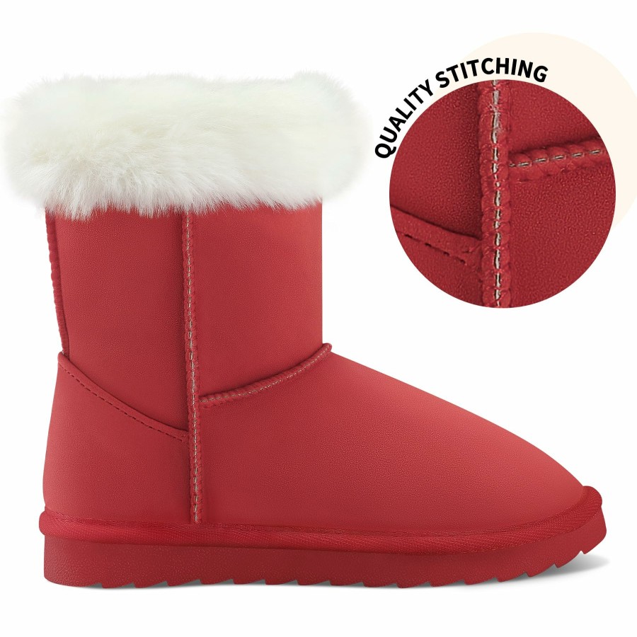 Kids my soft | Girls Bow Tie Warm Fur Lined Snow Boots