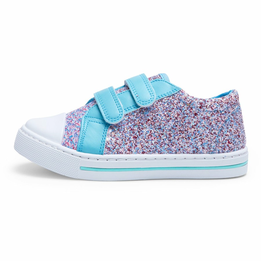 Kids my soft | Blue Double Velcro Glitter Canvas Sneakers