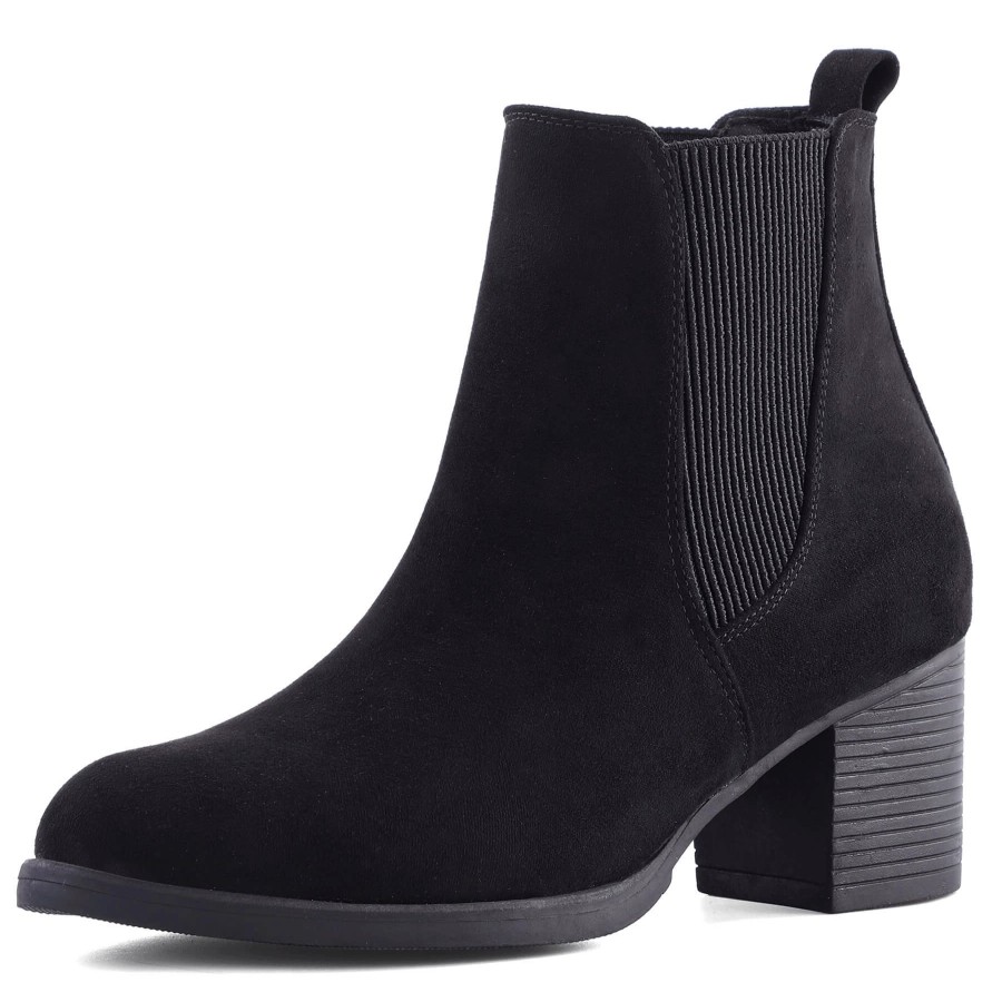 Women my soft Heeled Boots | Stretch Chelsea Block Heel Boots