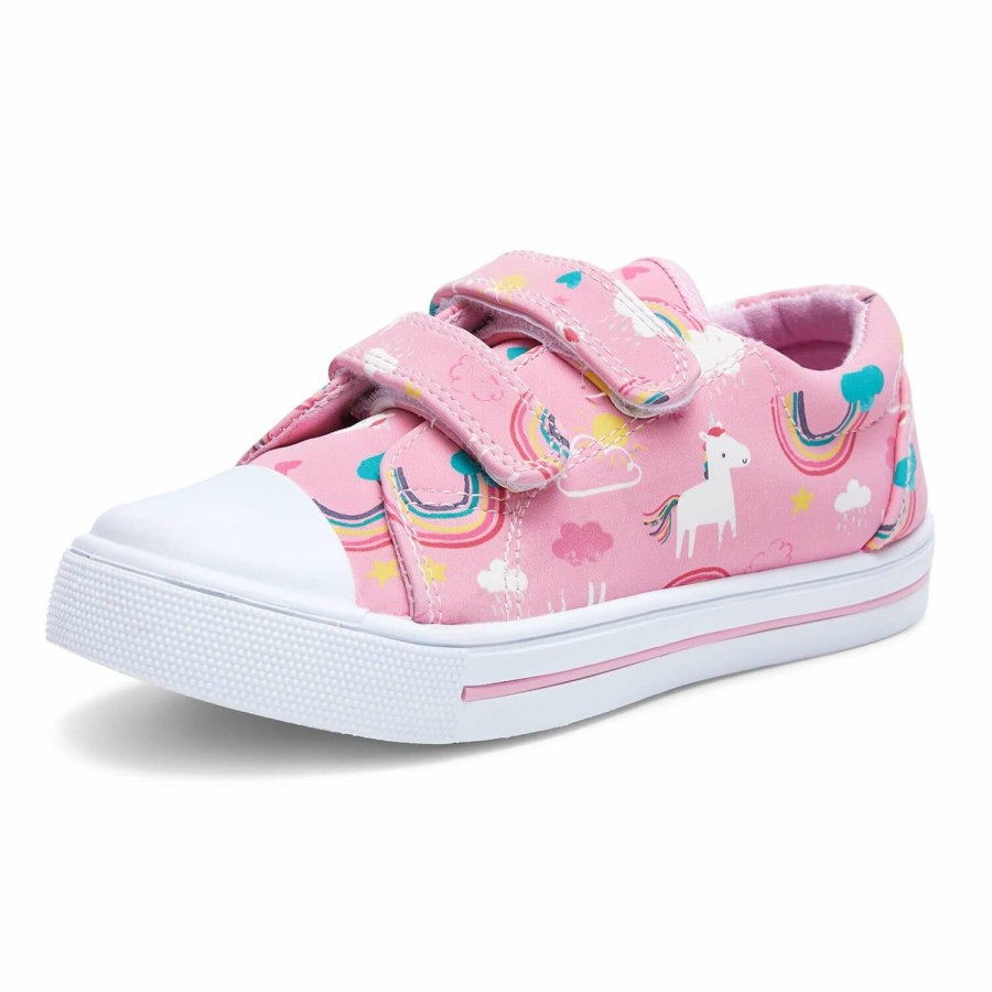 Kids my soft | Light Pink Rainbow Unicorn Velcro Sneakers