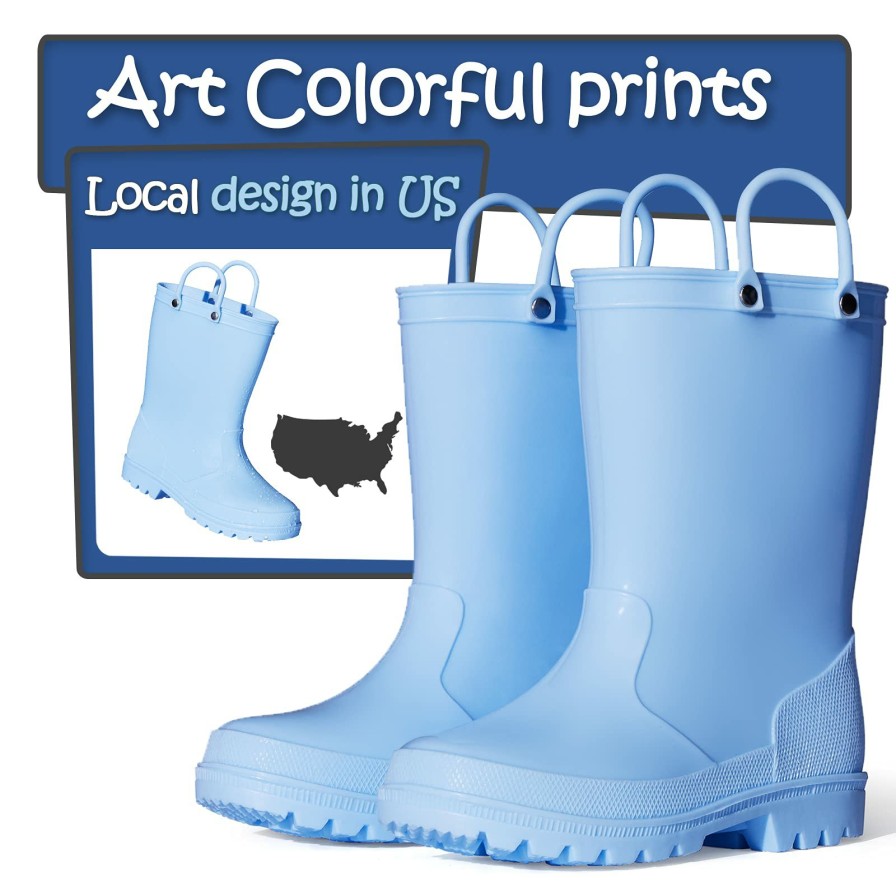 Kids my soft | Solid Color Easy-On Handle Rubber Rain Boots