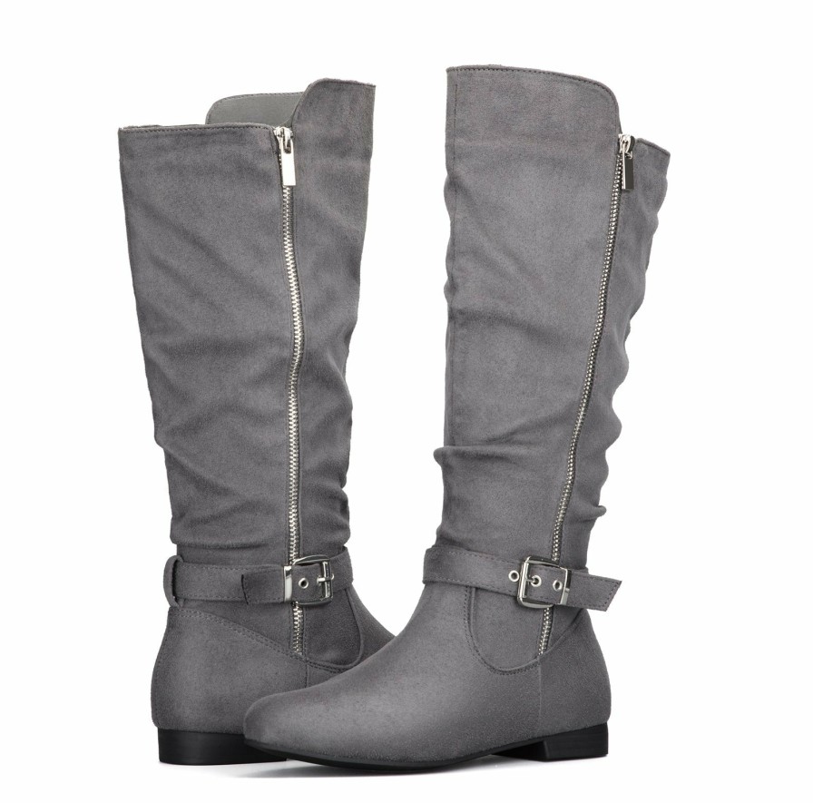 Women my soft Casual Boots | Stacked Knee High Boots With Side Zipper