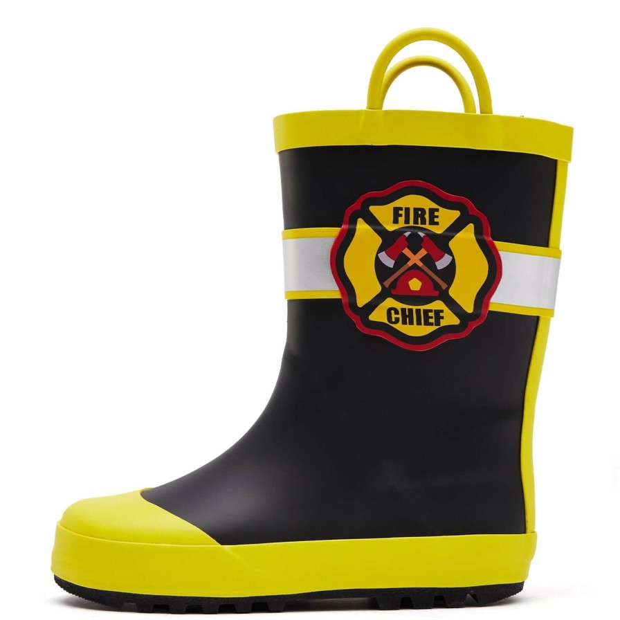 Kids my soft | Cool Graphic Waterproof Black Rubber Rain Boots