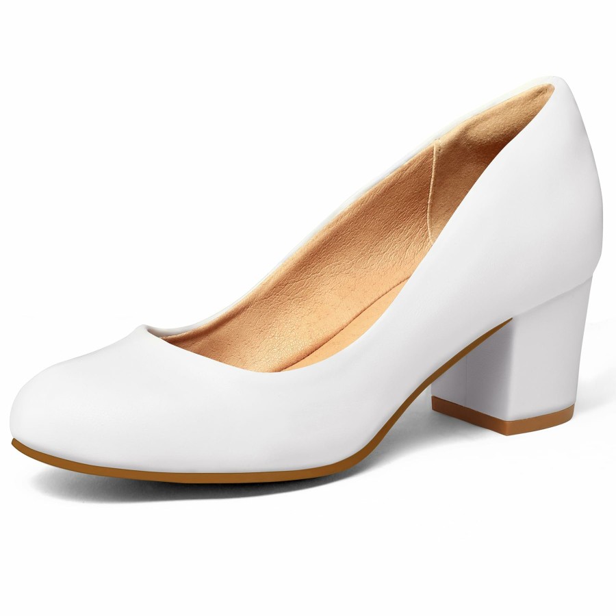 Women my soft Dress Heels | Round Toe Block Heel Wedding Shoes