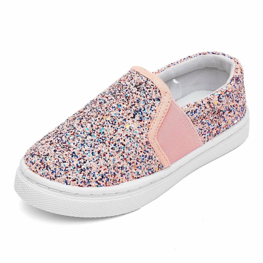 Kids my soft | Pink Glitter Easy Slip On Espadrilles