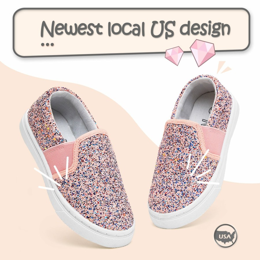 Kids my soft | Pink Glitter Easy Slip On Espadrilles