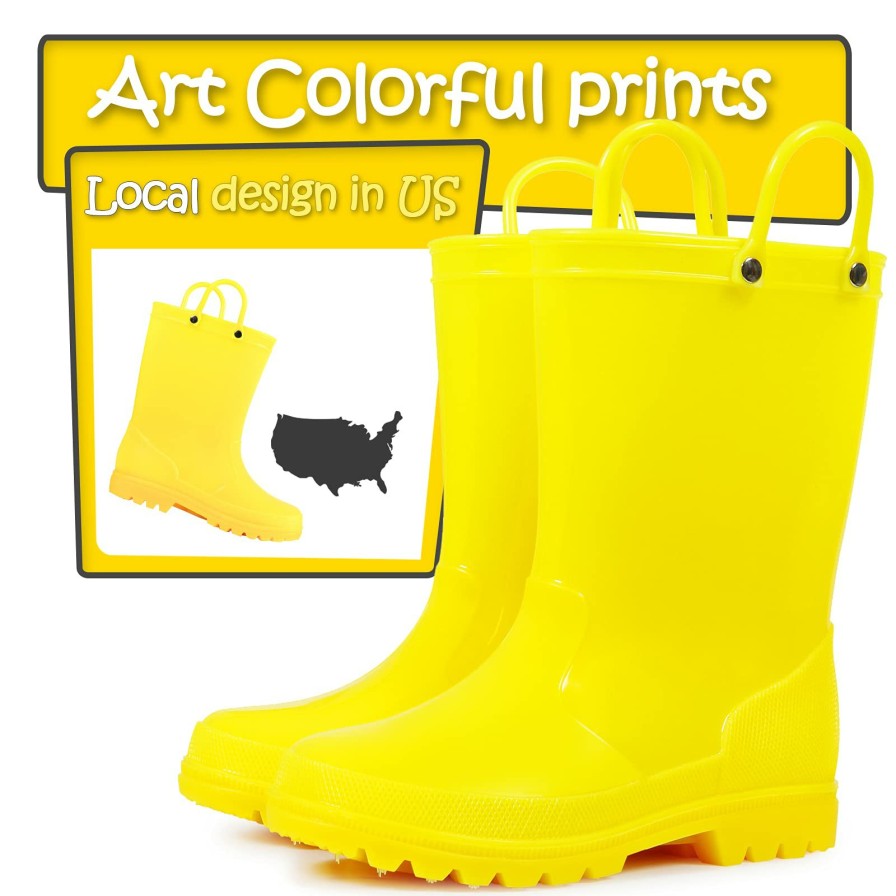 Kids my soft | Solid Color Non-Slip Rain Boots With Handle