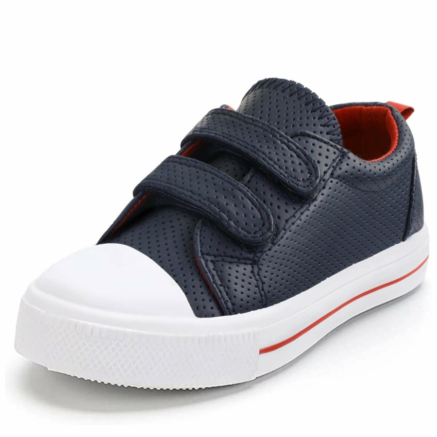 Kids my soft | Navy Double Hook And Loop Canvas Sneakers