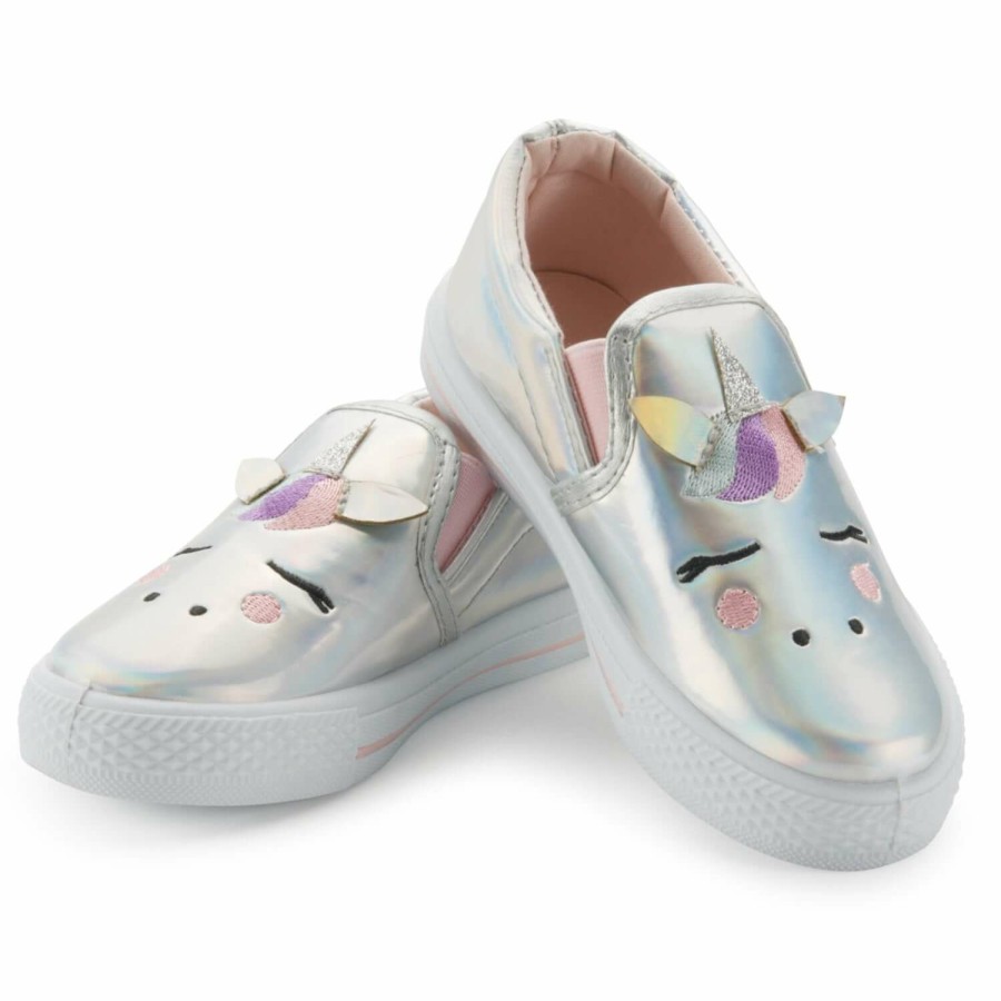 Kids my soft | Silver Unicorn Slip-On Espadrilles