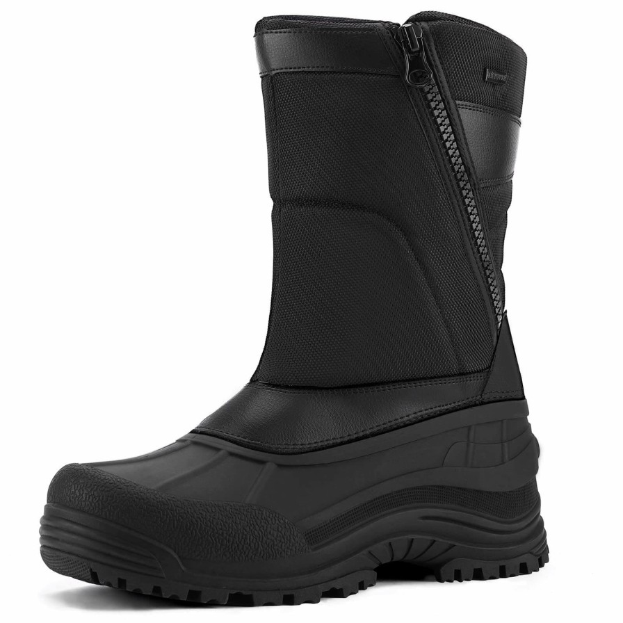 Men my soft | Fur Lined Thinsulate Insulation Waterproof Snow Boots Black