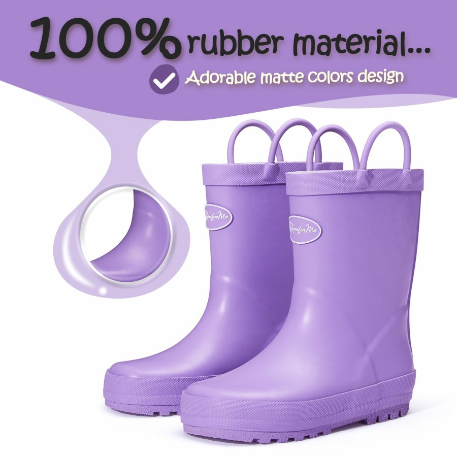 Kids my soft | Solid Matte Easy-On Handle Rain Boots