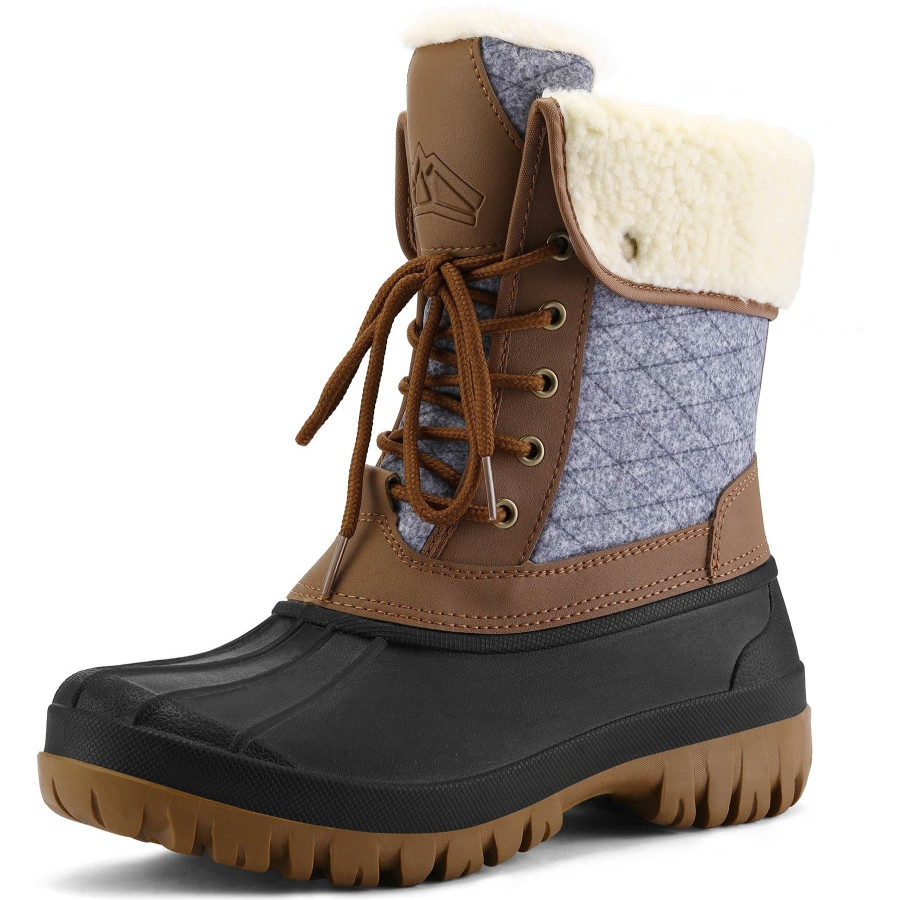 Women my soft Snow & Winter | Winter Warm Lace-Up Duck Leather Boots