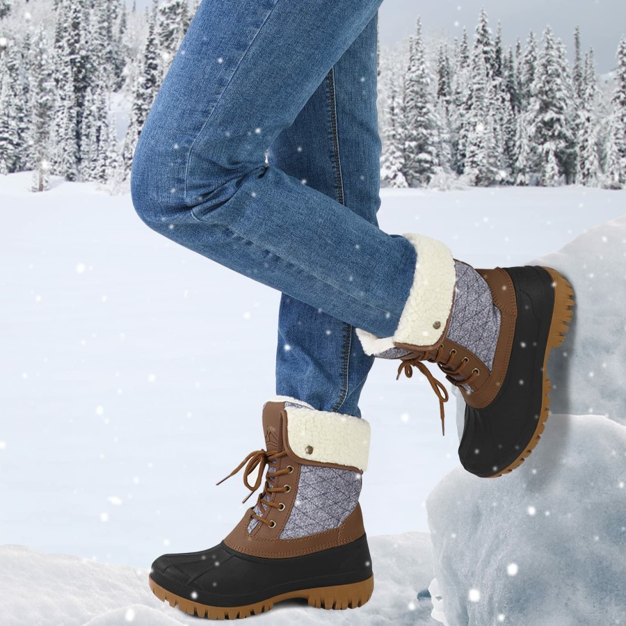 Women my soft Snow & Winter | Winter Warm Lace-Up Duck Leather Boots