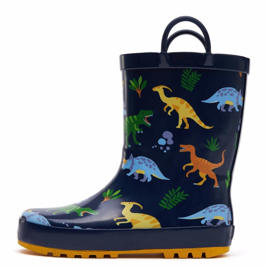 Kids my soft | Dinosaur Park Navy Rubber Kids Rain Boots