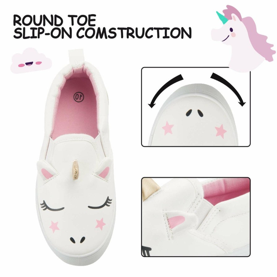 Kids my soft | 3D White Unicorn Slip-On Shoes