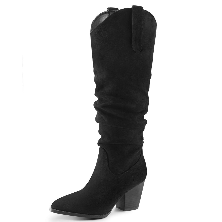 Women my soft Heeled Boots | Micro Suede Track Knee High Boots