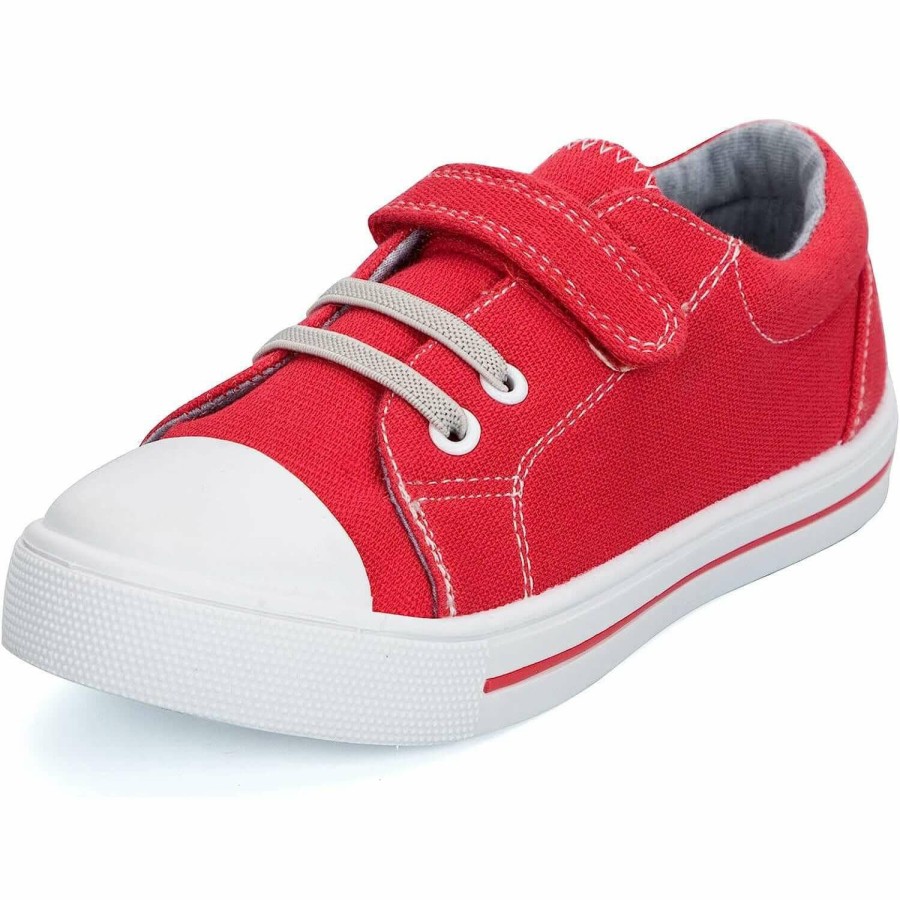 Kids my soft | Red/Pink Single Hook And Loop Canvas Sneakers