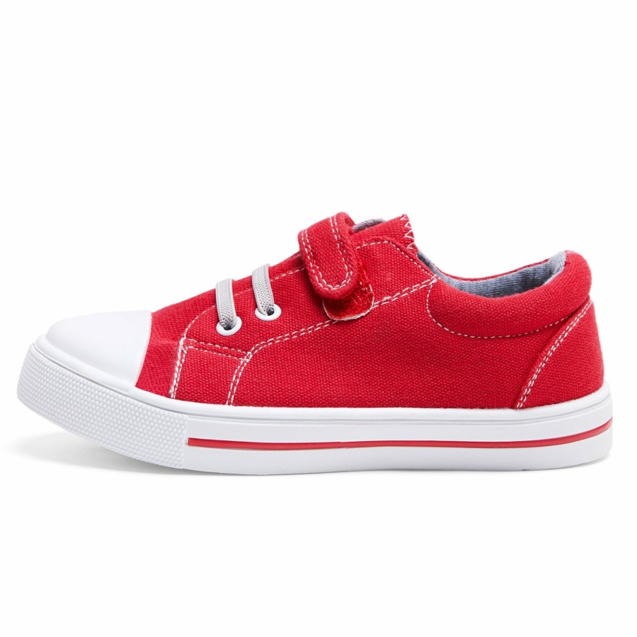 Kids my soft | Red/Pink Single Hook And Loop Canvas Sneakers