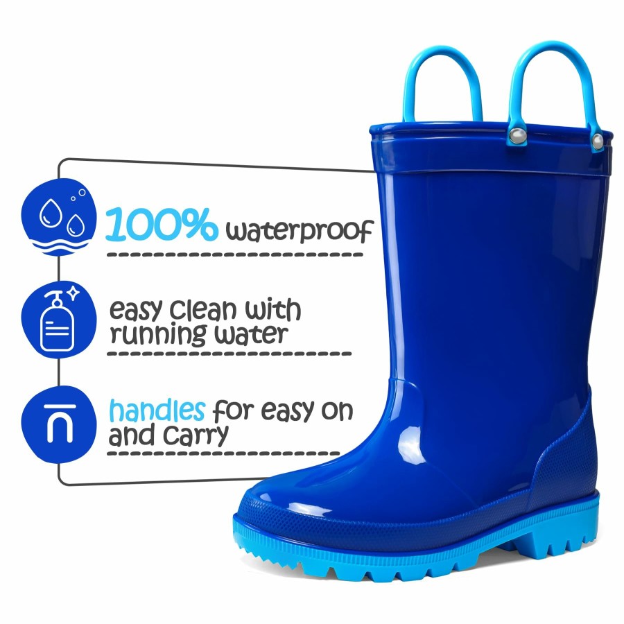 Kids my soft | Rubber Rain Boots With Solid Color Panels