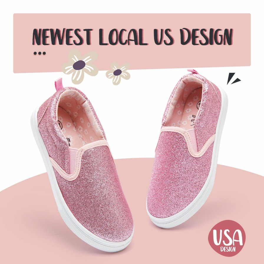 Kids my soft | Pink Glitter Non-Slip Slip-On Espadrilles