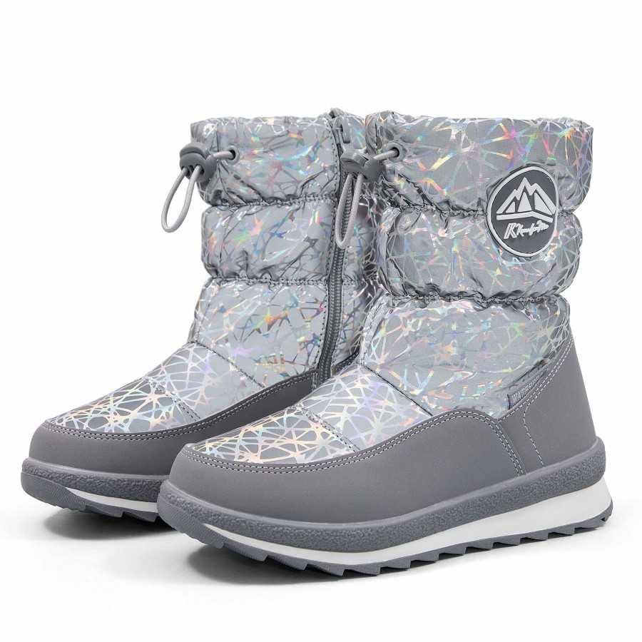 Kids my soft | Gray Laser Line Side Zip Kids Rain Boots