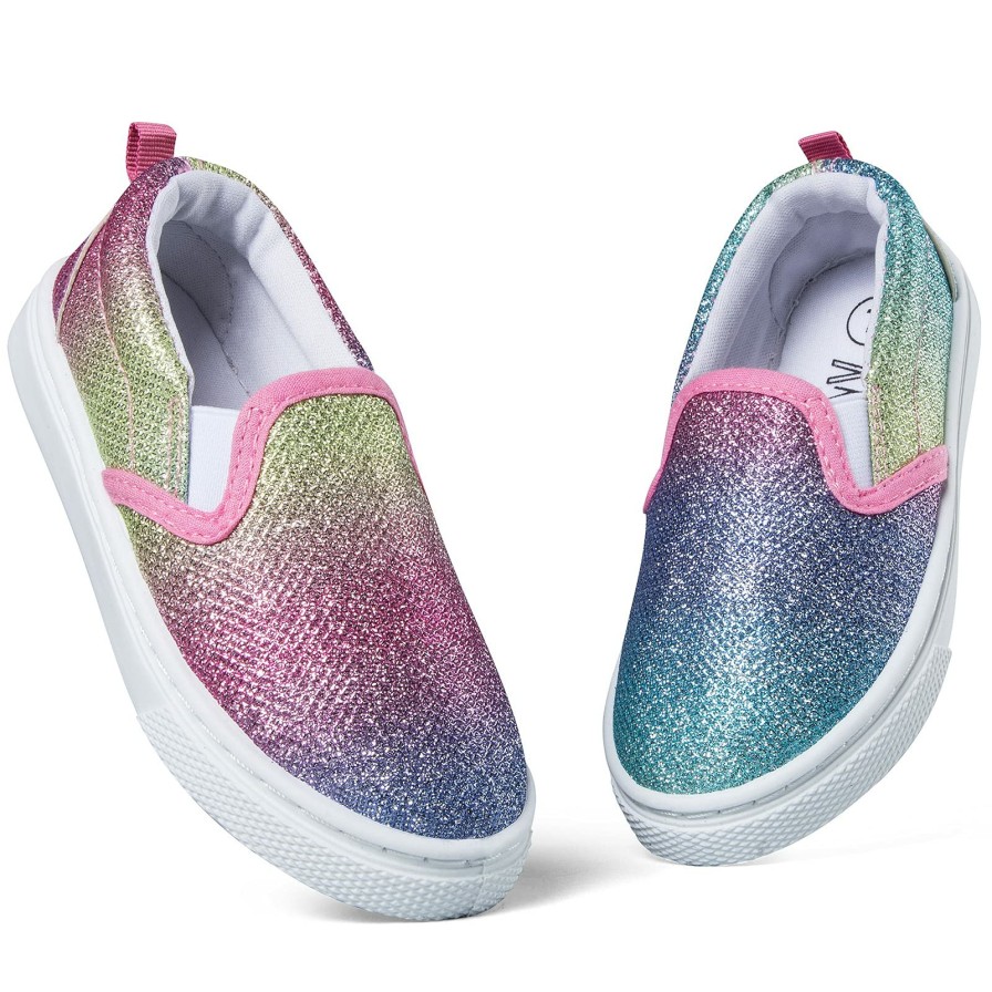 Kids my soft | Gradient Purple Glitter Slip-On Espadrilles